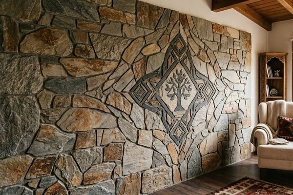 Terme dekoratif taş duvar